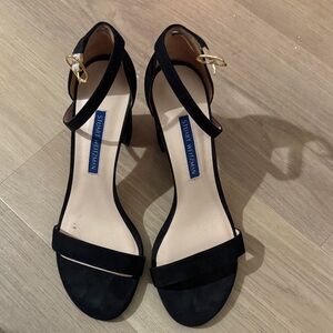 Stuart Weitzman Black Ankle Strap Heels